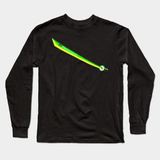 Katana with Blank Text, v. Code Lime Yellow Long Sleeve T-Shirt